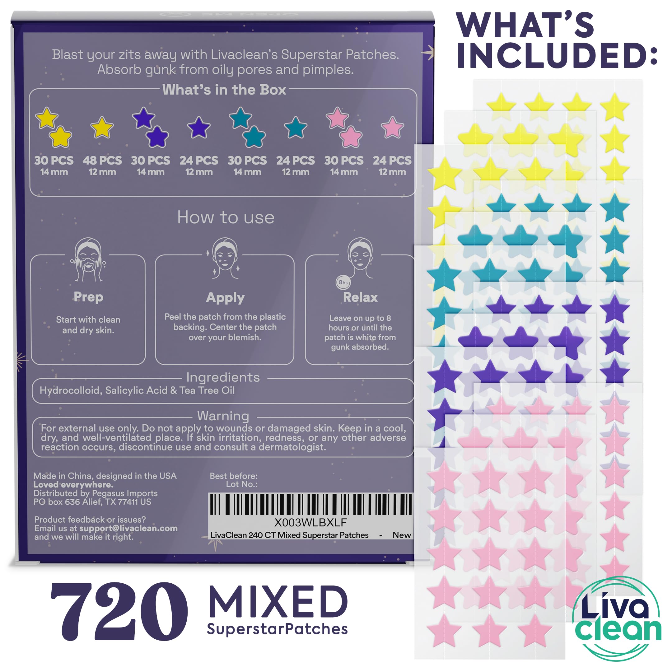 LivaClean star patch small size for precise blemish coverage