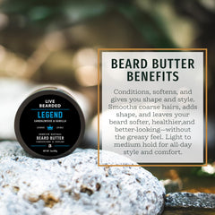 Live Bearded butter texture close-up, creamy and easy to apply.
