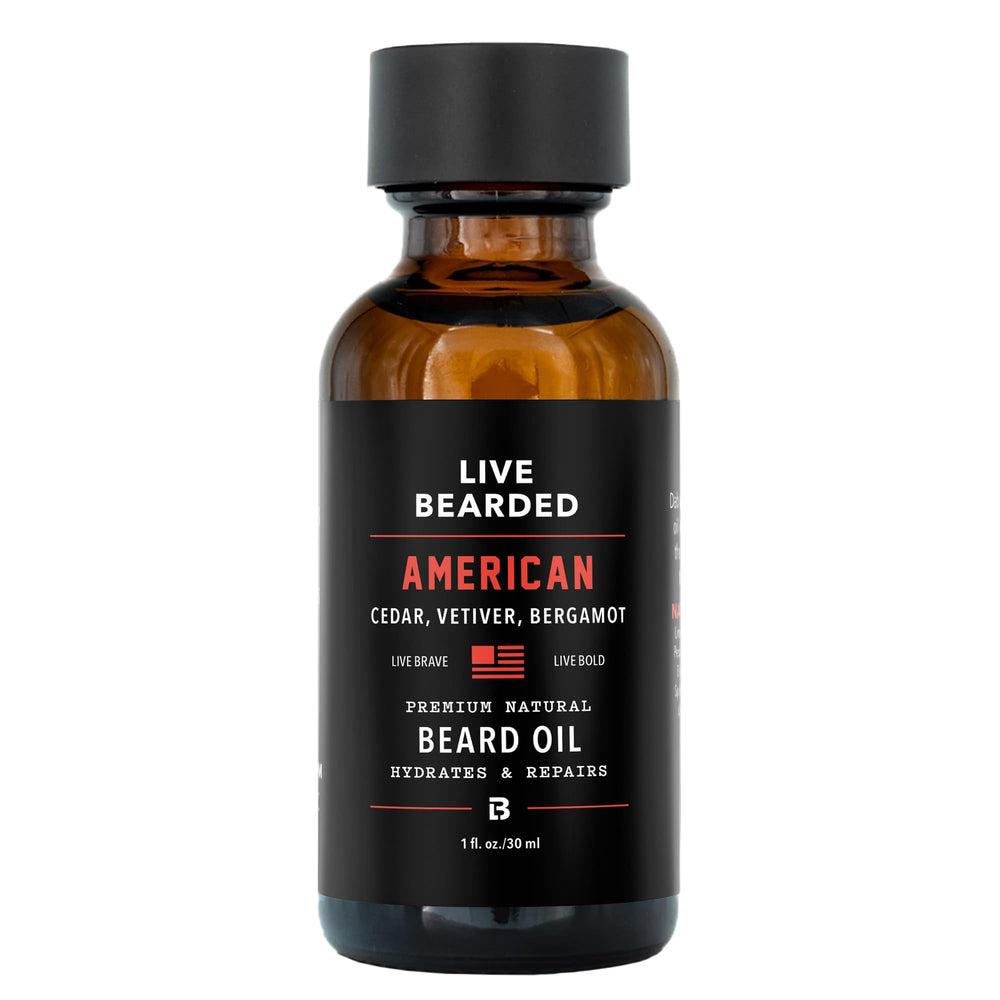 Live Bearded beard oil 1oz bottle for easy hydration.
