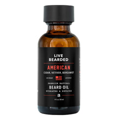 Live Bearded beard oil 1oz bottle for easy hydration.