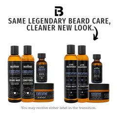 Live Bearded conditioner bottle highlighting daily beard hydration.