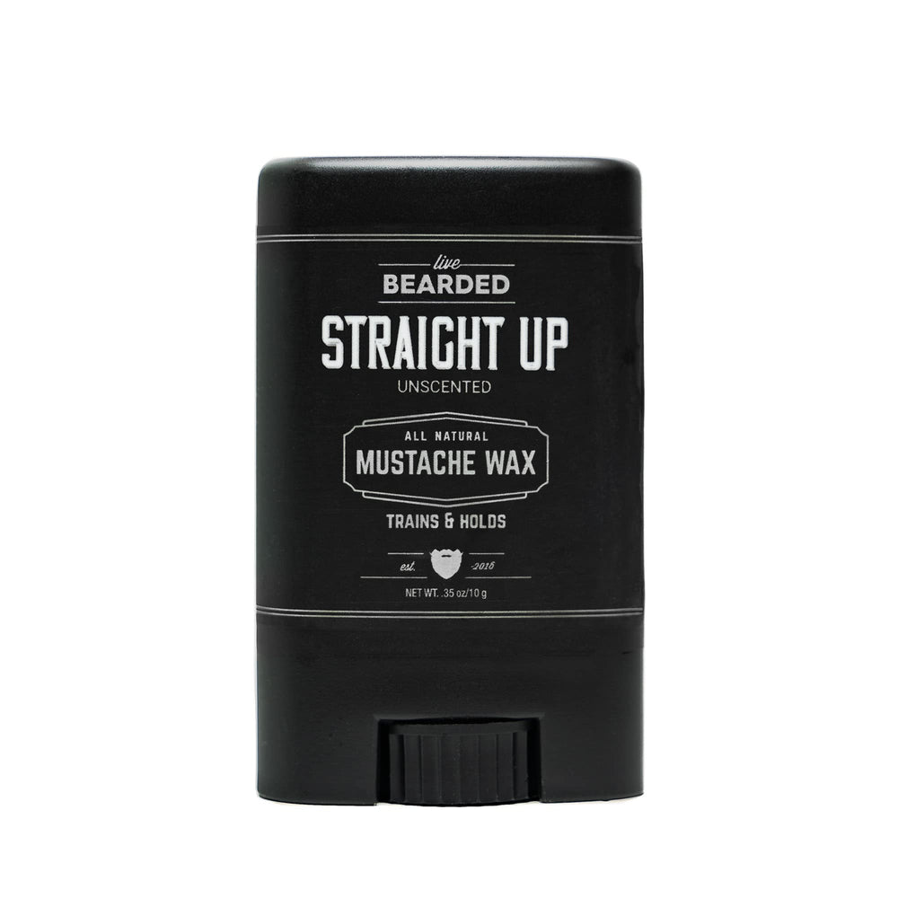 Live Bearded Mustache Wax Stick packaging for on-the-go grooming and hold.