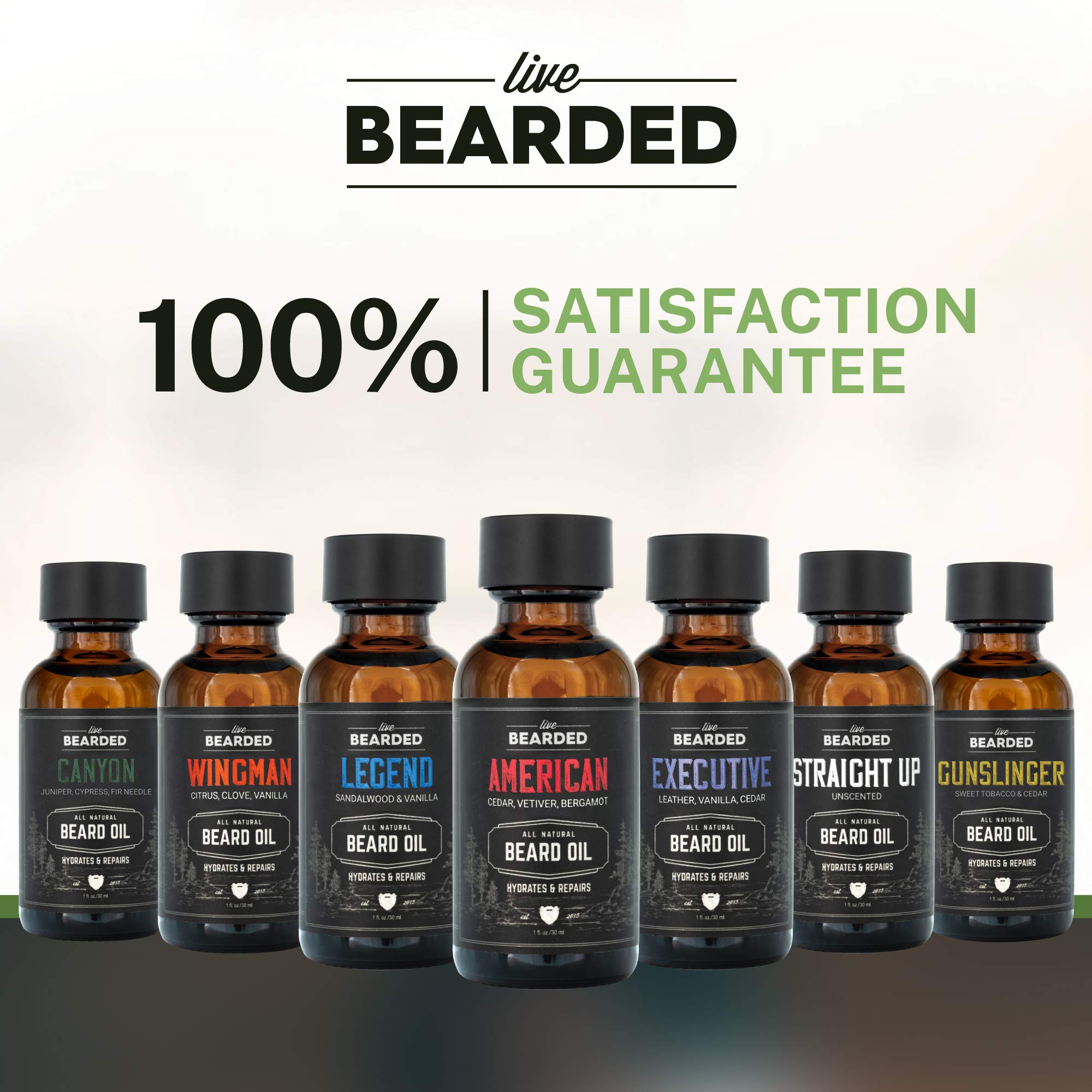 Live Bearded USA-made label communicates quality and origin.