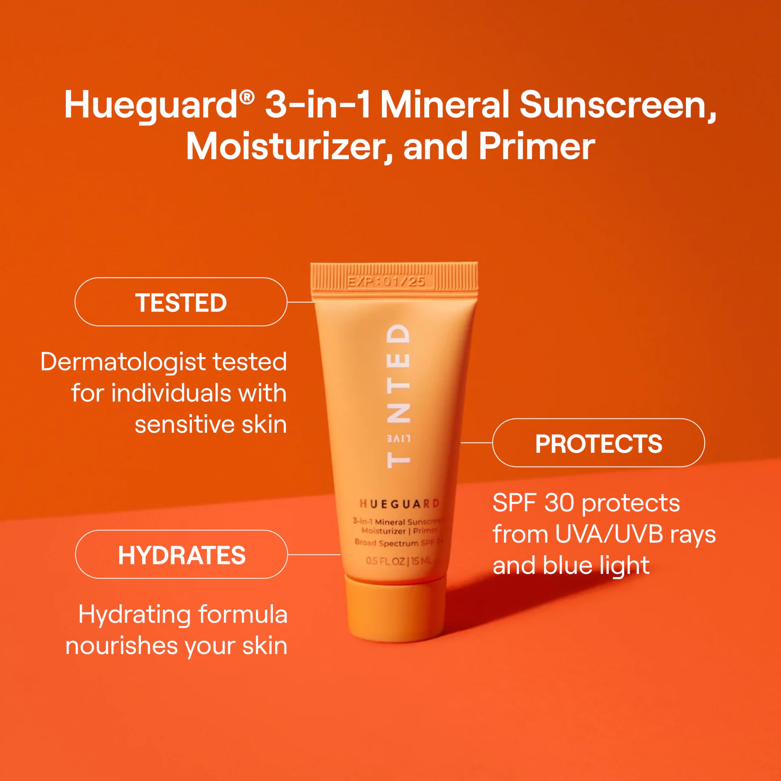 Live Tinted Hueguard Mini hidratación facial ligera y suave