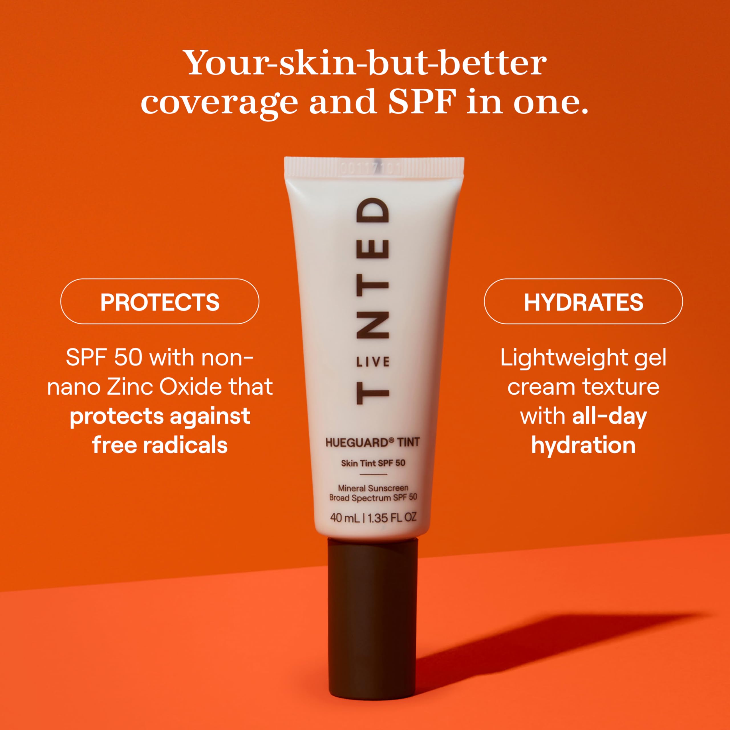 Live Tinted Hueguard shade 10 swatches show natural tint.