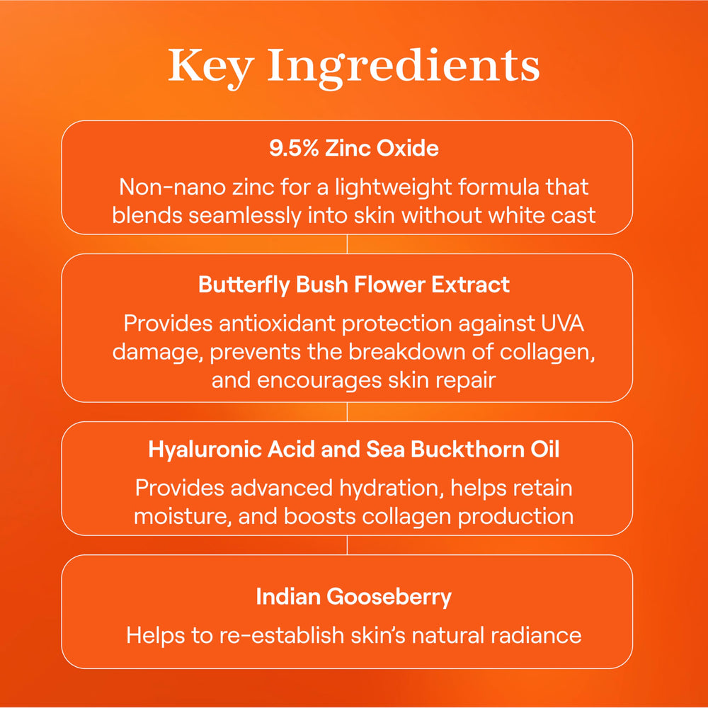 Hydration-boosting Hueguard tint absorbs into the skin for lasting moisture.