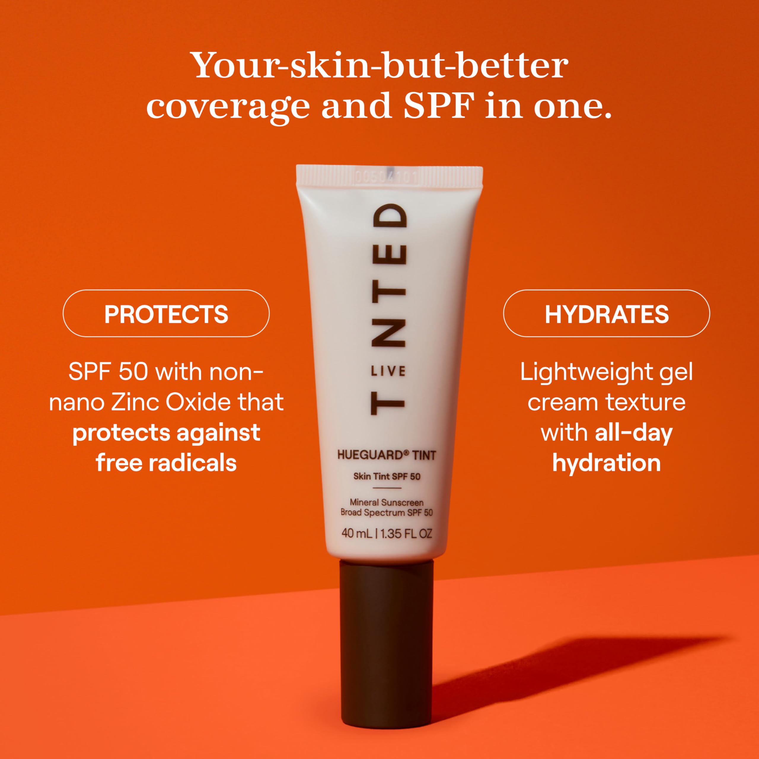 Hueguard Skin Tint shade 09 swatch showing color match for skin tones.