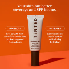 Hueguard Skin Tint shade 09 swatch showing color match for skin tones.