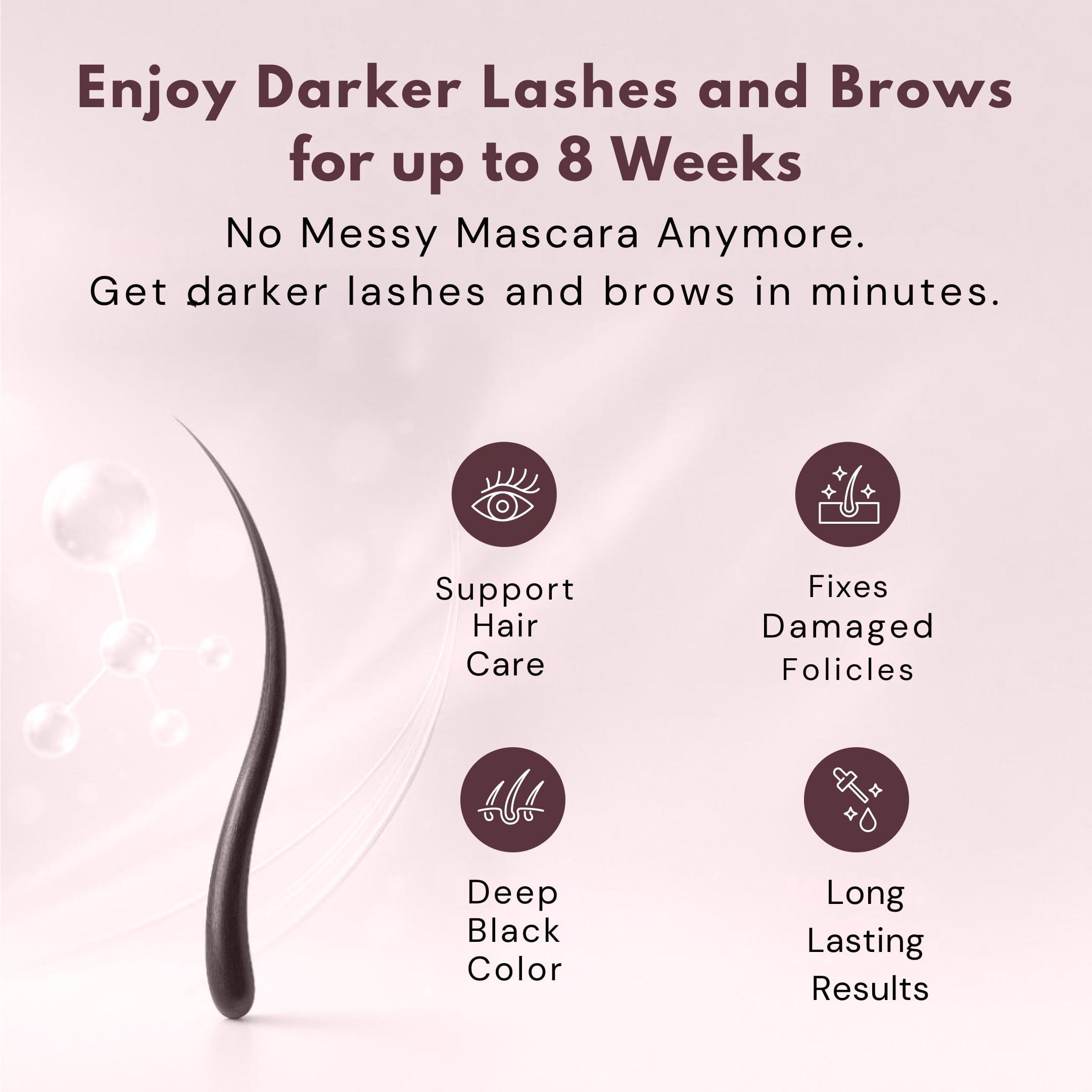 LIVIA Korean beauty conditioning formula nourishes lashes and brows during coloring.