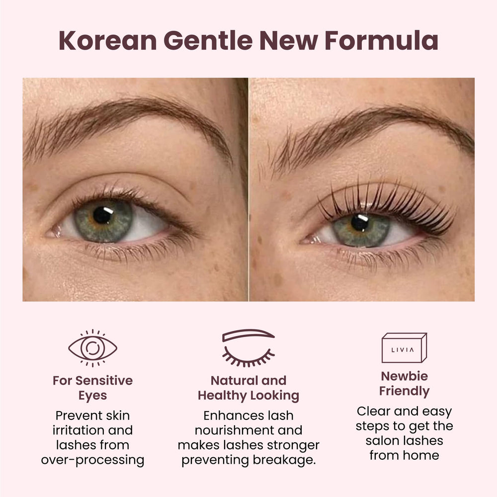 LIVIA application tools ensure precise, mess-free lash lifting.