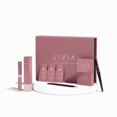 LIVIA Korean Lash Lift Kit cover for at-home salon-grade lashes.