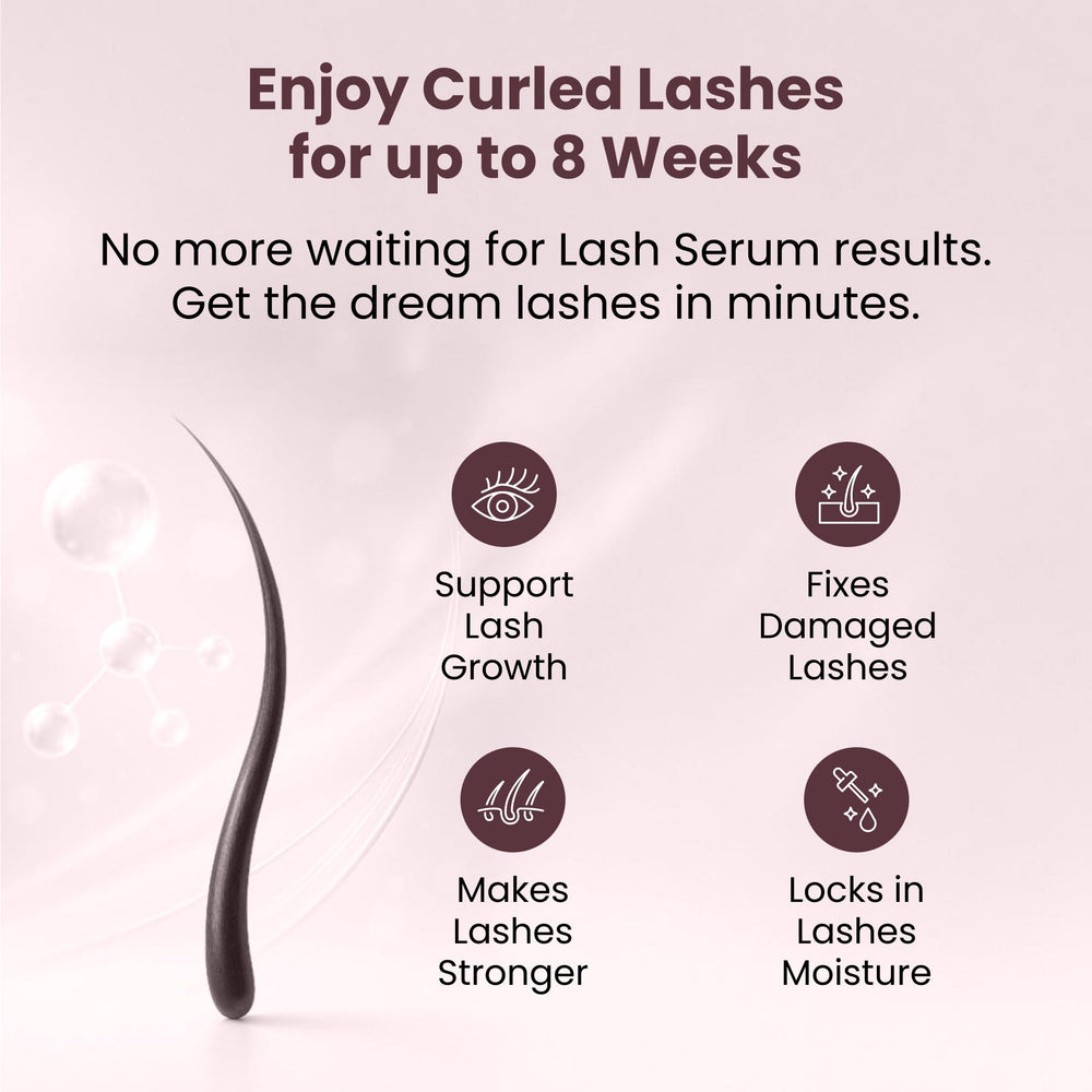 LIVIA lifting lotion bottle delivers immediate curl and lift.