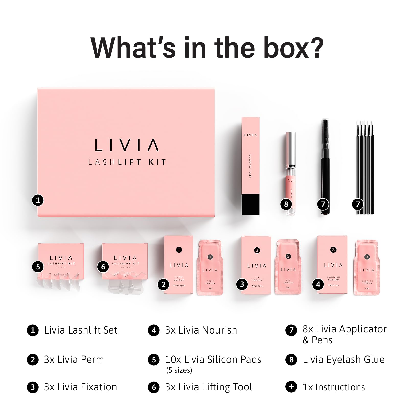 LIVIA setting solution provides a long-lasting curl lock.