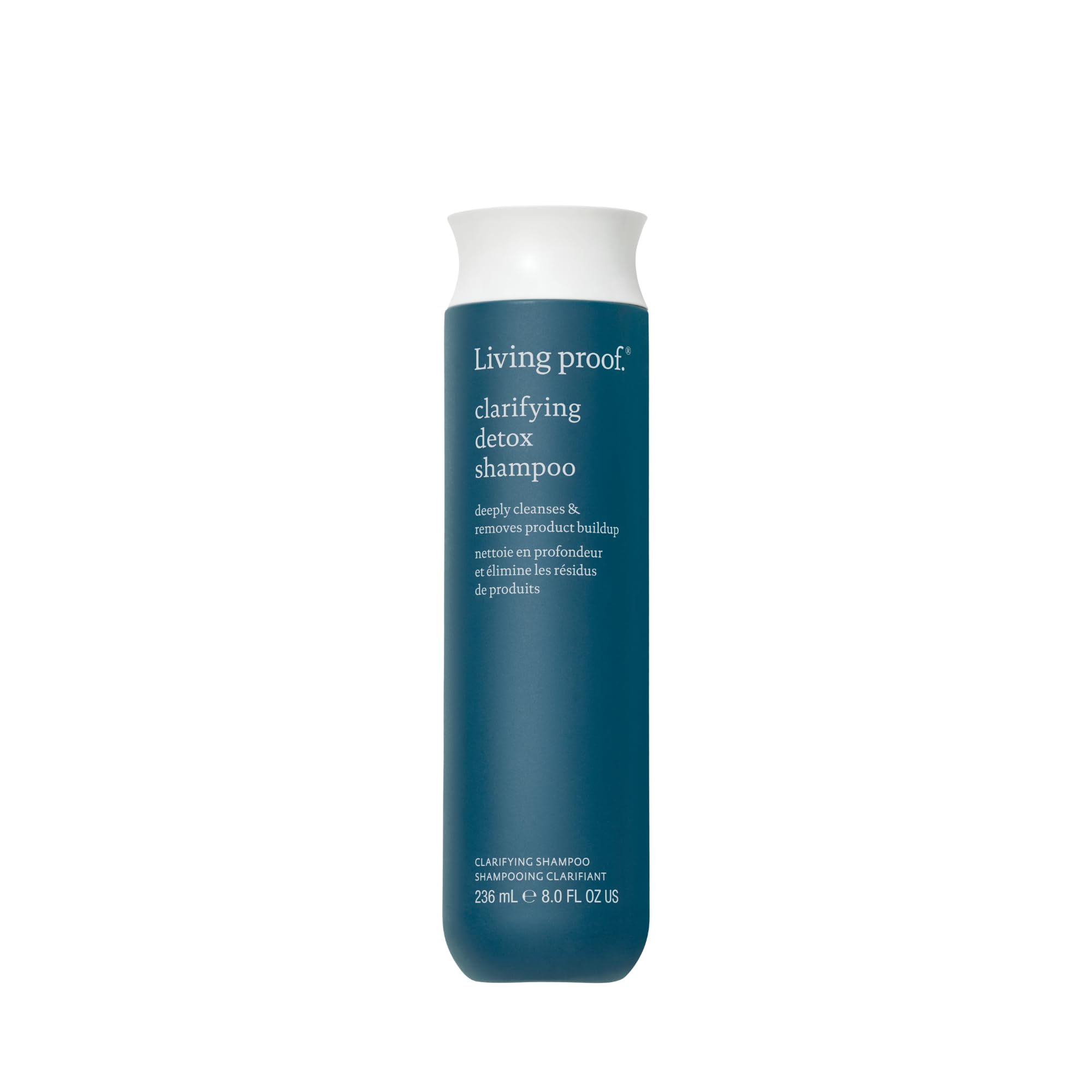 Living Proof Clarifying Detox Shampoo bottle front showing gentle cleansing and buildup removal.