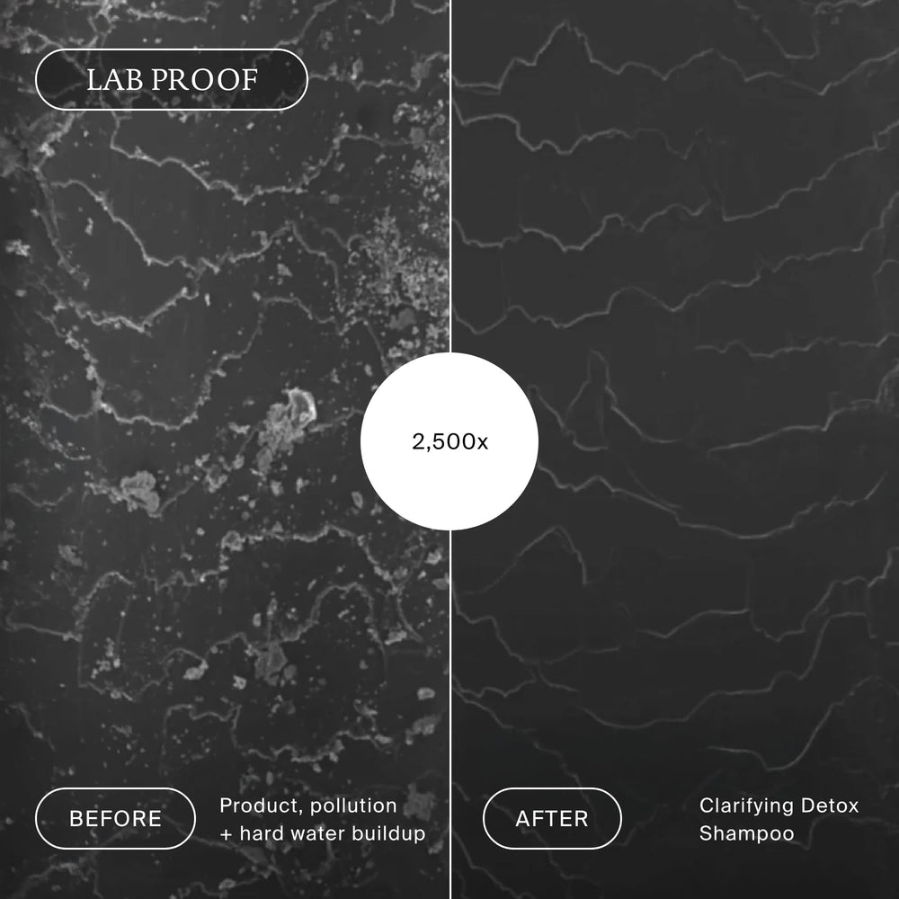 Living Proof Clarifying Detox Shampoo refreshed scalp and hair texture after cleansing.