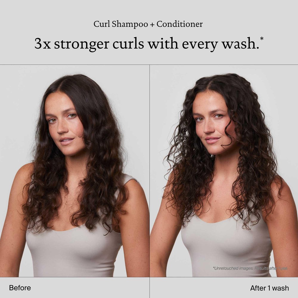 Living Proof Curl Shampoo definition-closeup showing curl definition after wash.