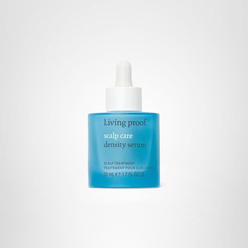 Living Proof Density Serum label emphasizes dermatologist-approved daily scalp care