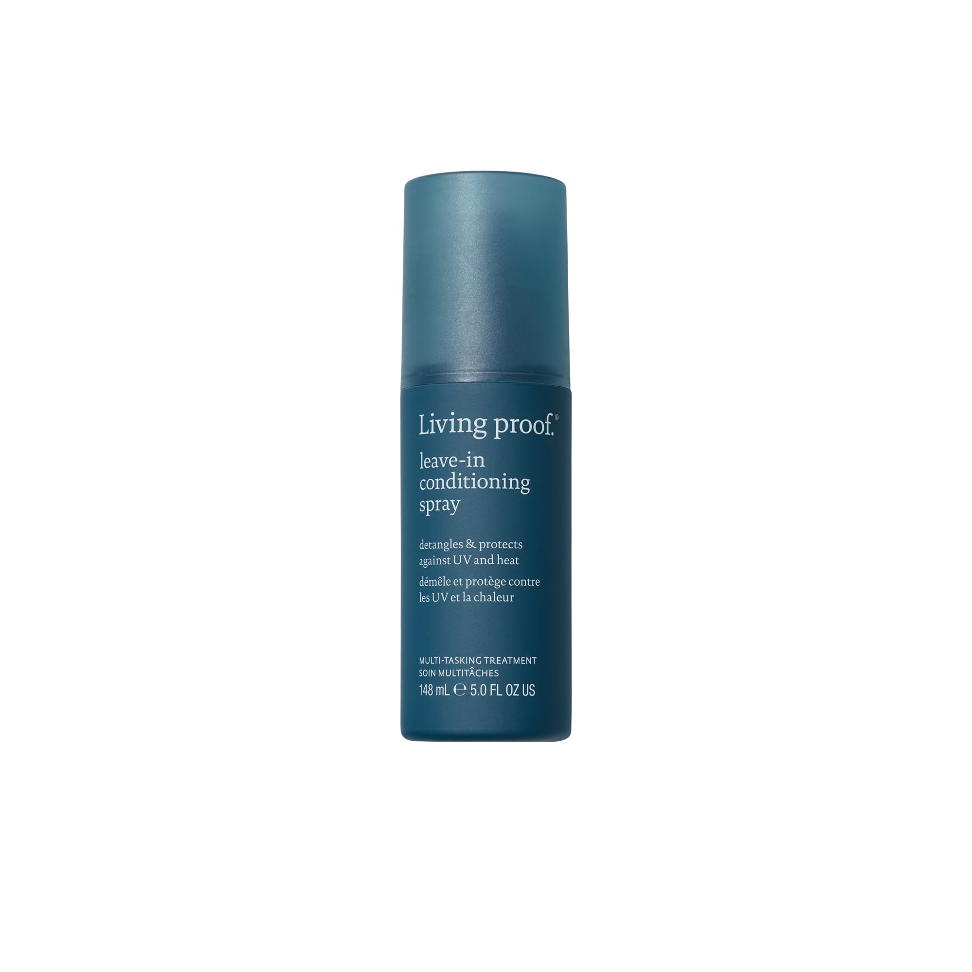 Living Proof Leave-In Conditioning Spray bottle shows lightweight conditioning for detangling