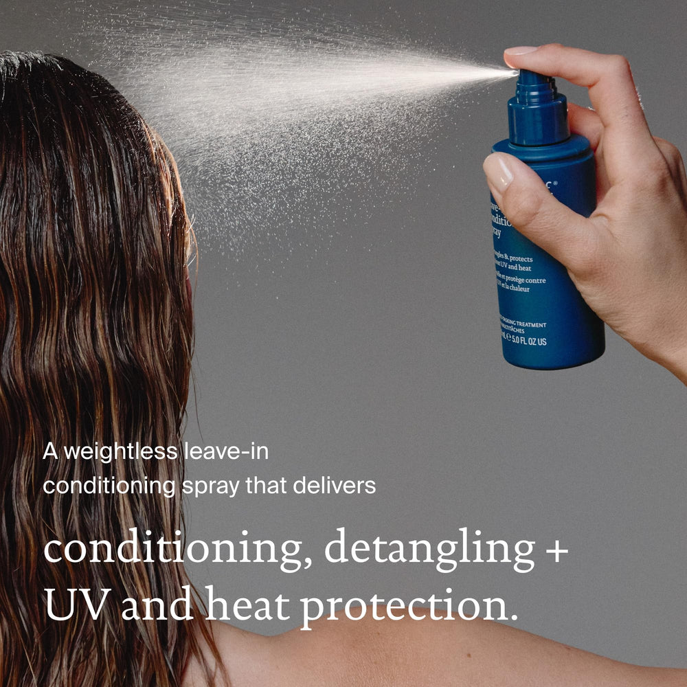 Living Proof Leave-In Conditioning Spray mist highlights effortless detangling and smoother strands