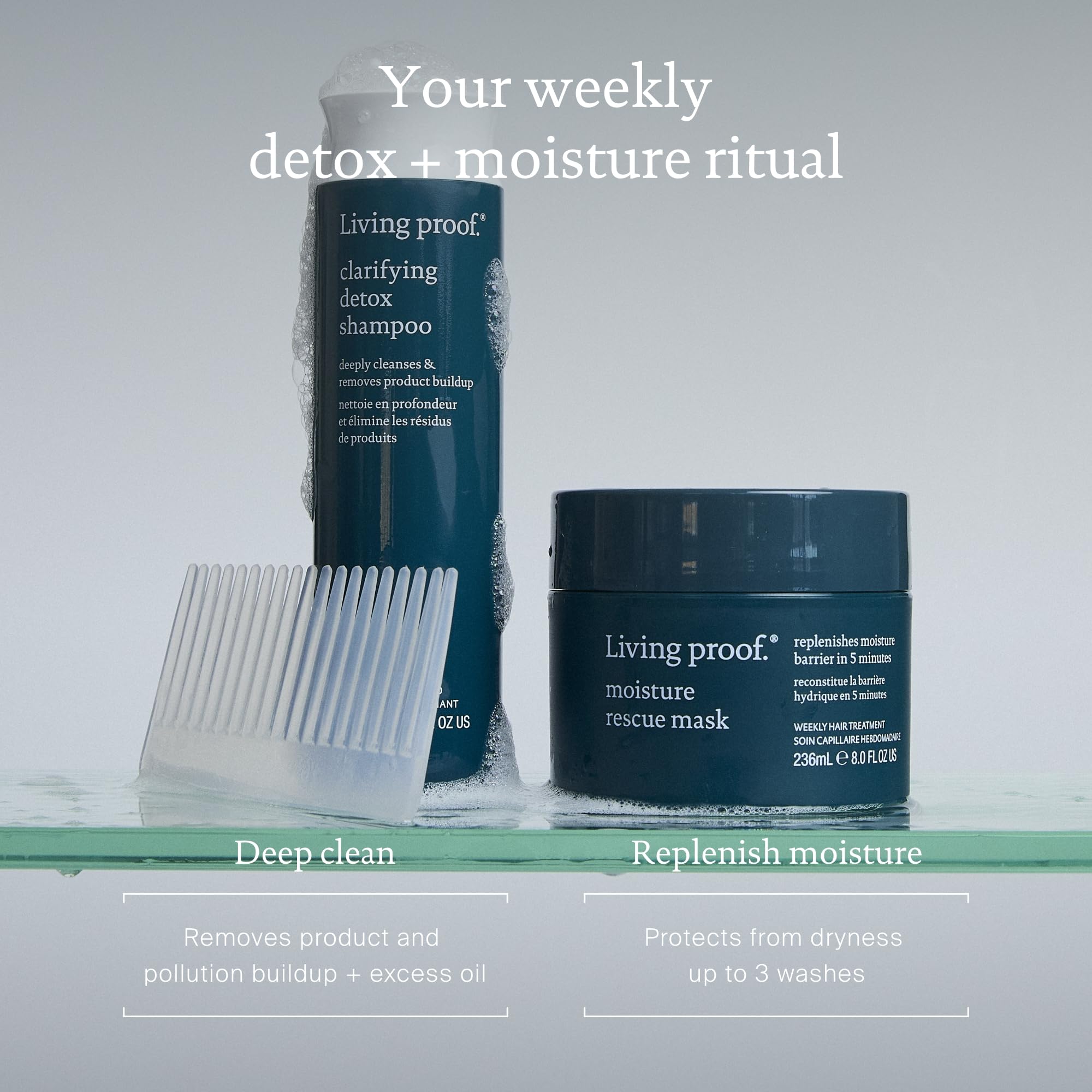 Living Proof Moisture Rescue Mask hair after use appears silky and smooth