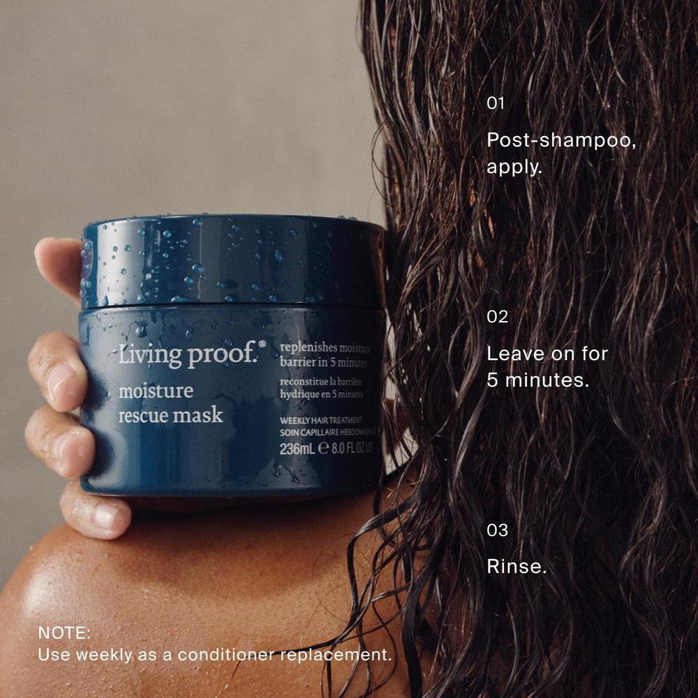 Living Proof Moisture Rescue Mask swirl texture suggests rich, nourishing cream