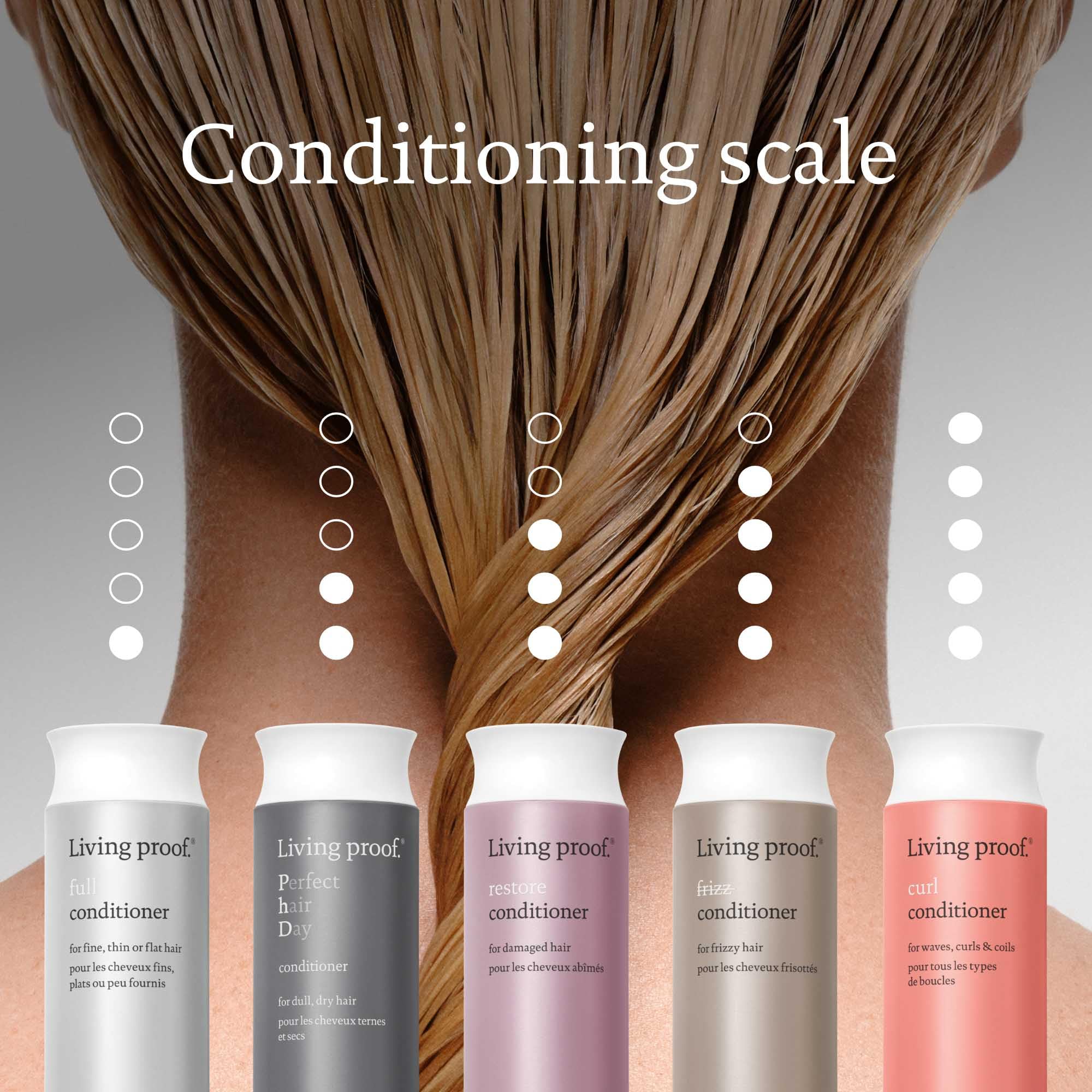 Living Proof No Frizz Conditioner helps maintain soft, manageable hair with humidity protection.