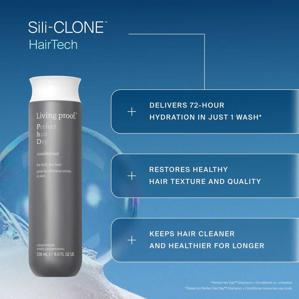 Living Proof Perfect Hair Day Conditioner application steps for easy detangling.