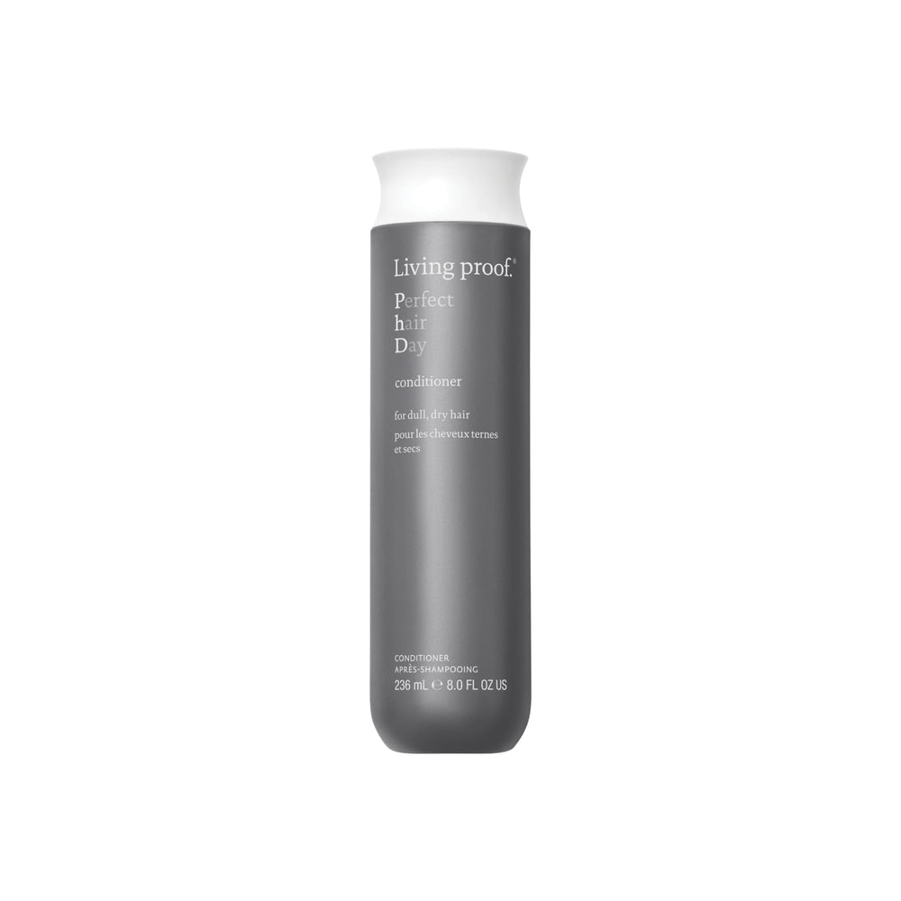 Living Proof Perfect Hair Day Conditioner bottle front showing hydration benefits.