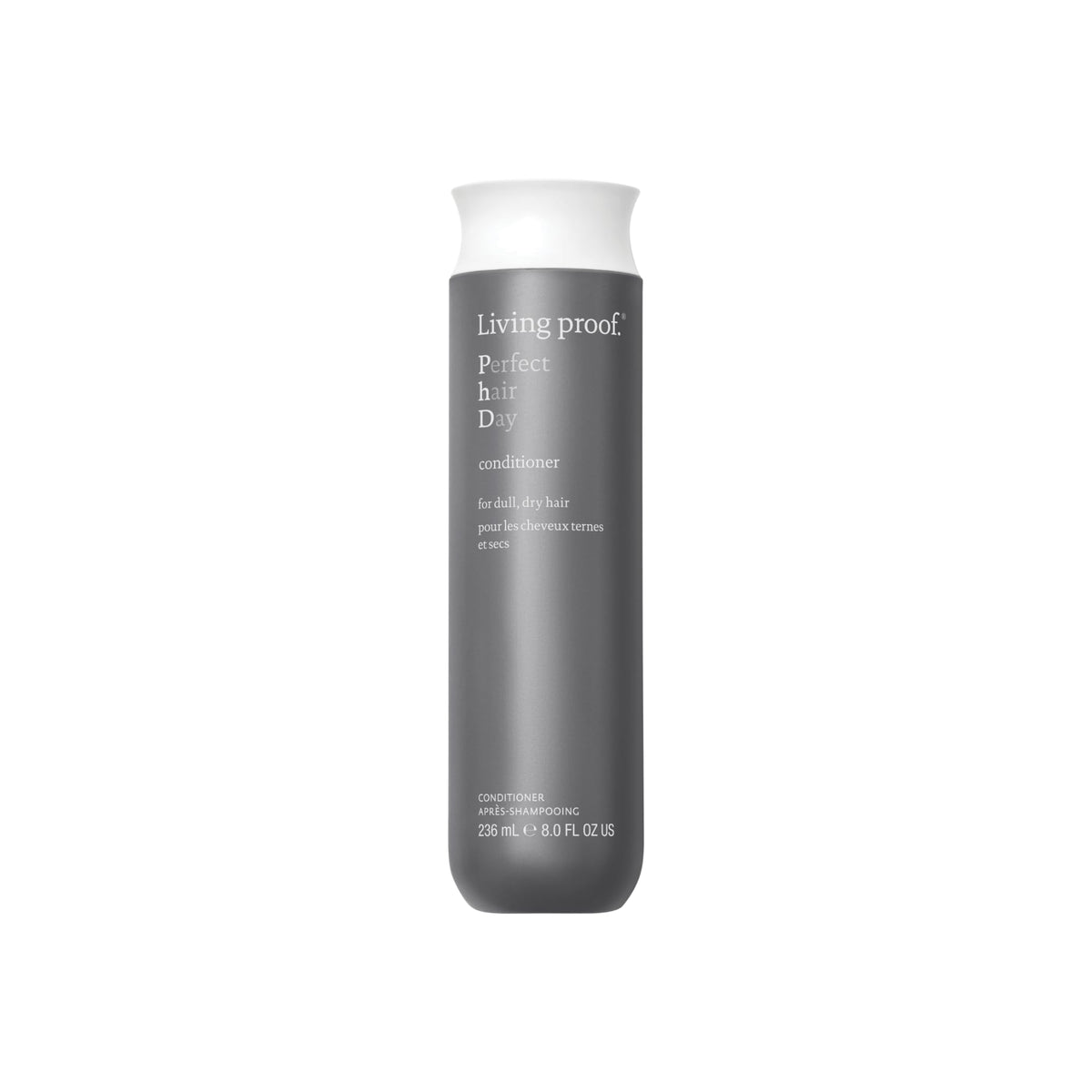 Living Proof Perfect Hair Day Conditioner bottle front showing hydration benefits.