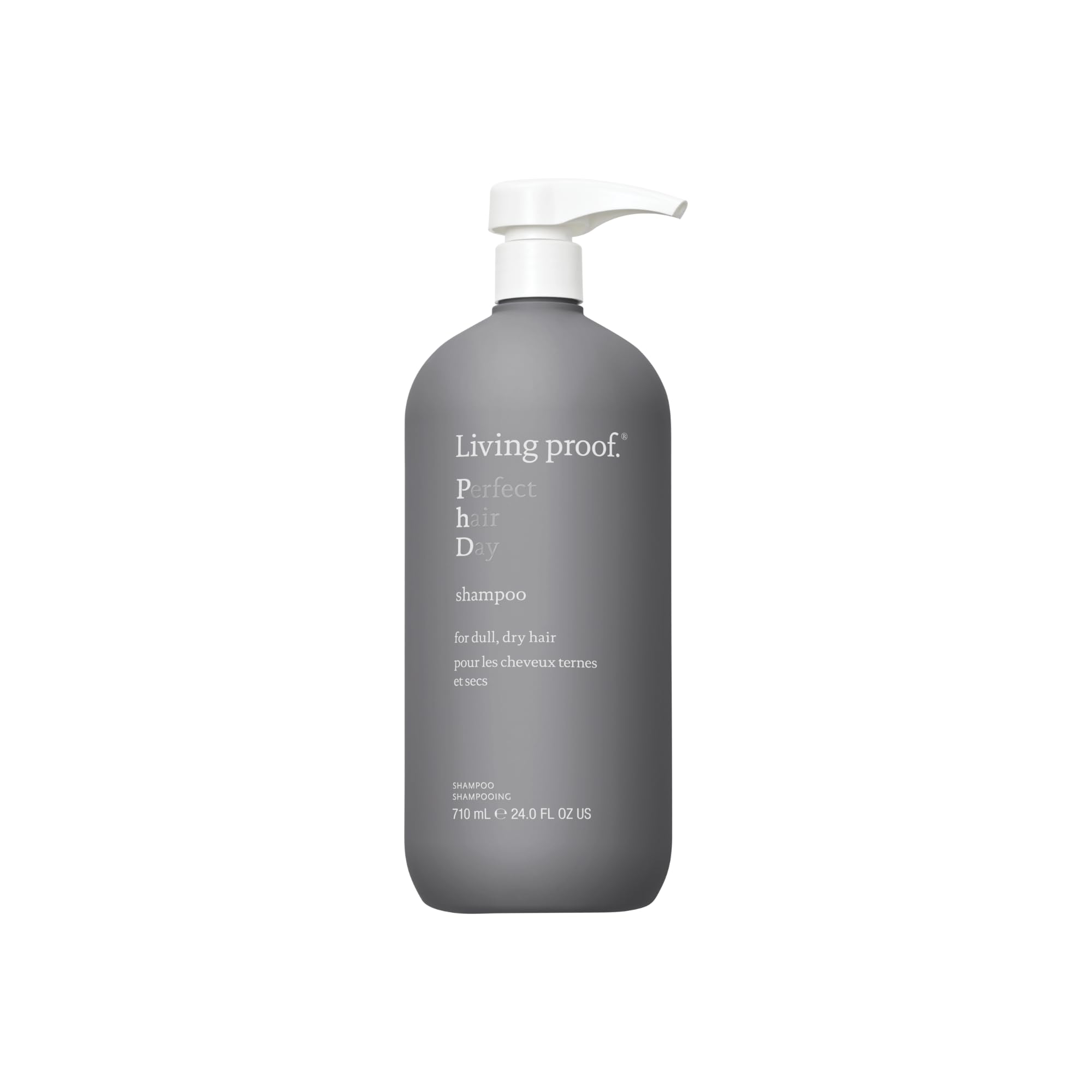 Living Proof Perfect Hair Day Shampoo bottle front view highlighting hydration and shine