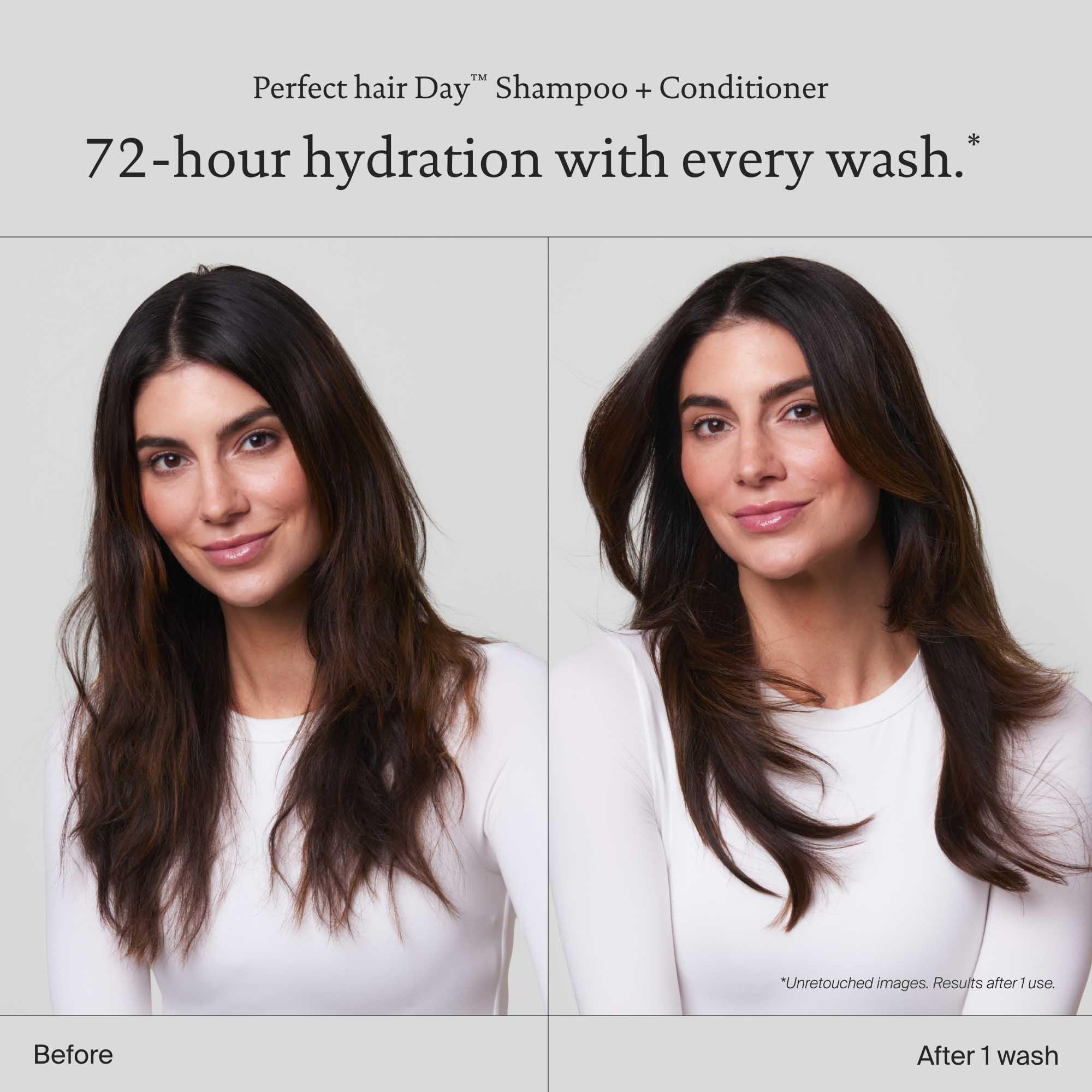 Living proof Perfect Hair Day Shampoo lather close-up highlights luxurious cleansing and shine.