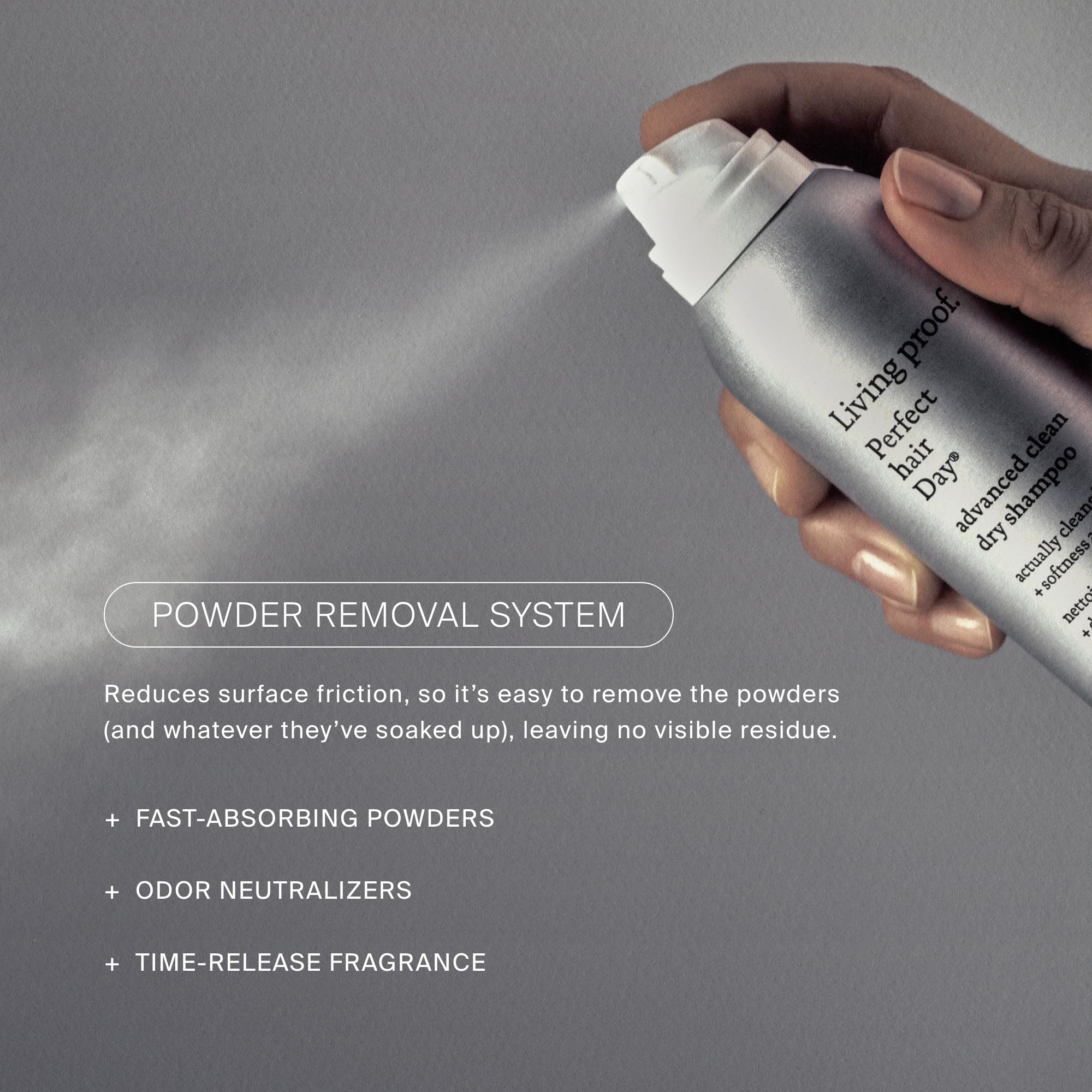Living Proof phd powder absorbs oil for a cleaner look.