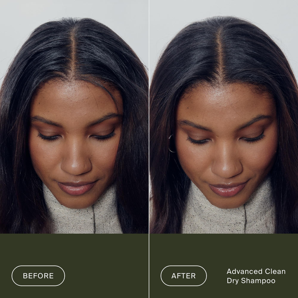 Hair sample with Living Proof phd absorbing oil for a fresh feel.