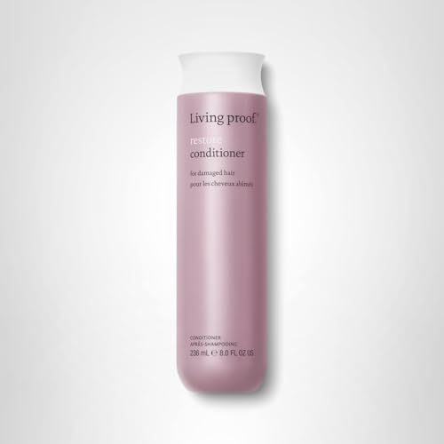 Living Proof Restore Conditioner packaging highlights silicone-free formula and clean feel.
