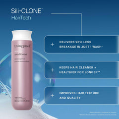 Living Proof Restore Conditioner pump bottle showcases premium conditioning experience.