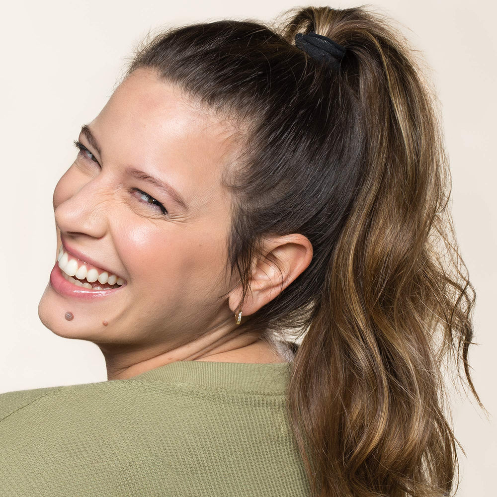 Hair shows added shine after using Living Proof Style Lab Control Hairspray.