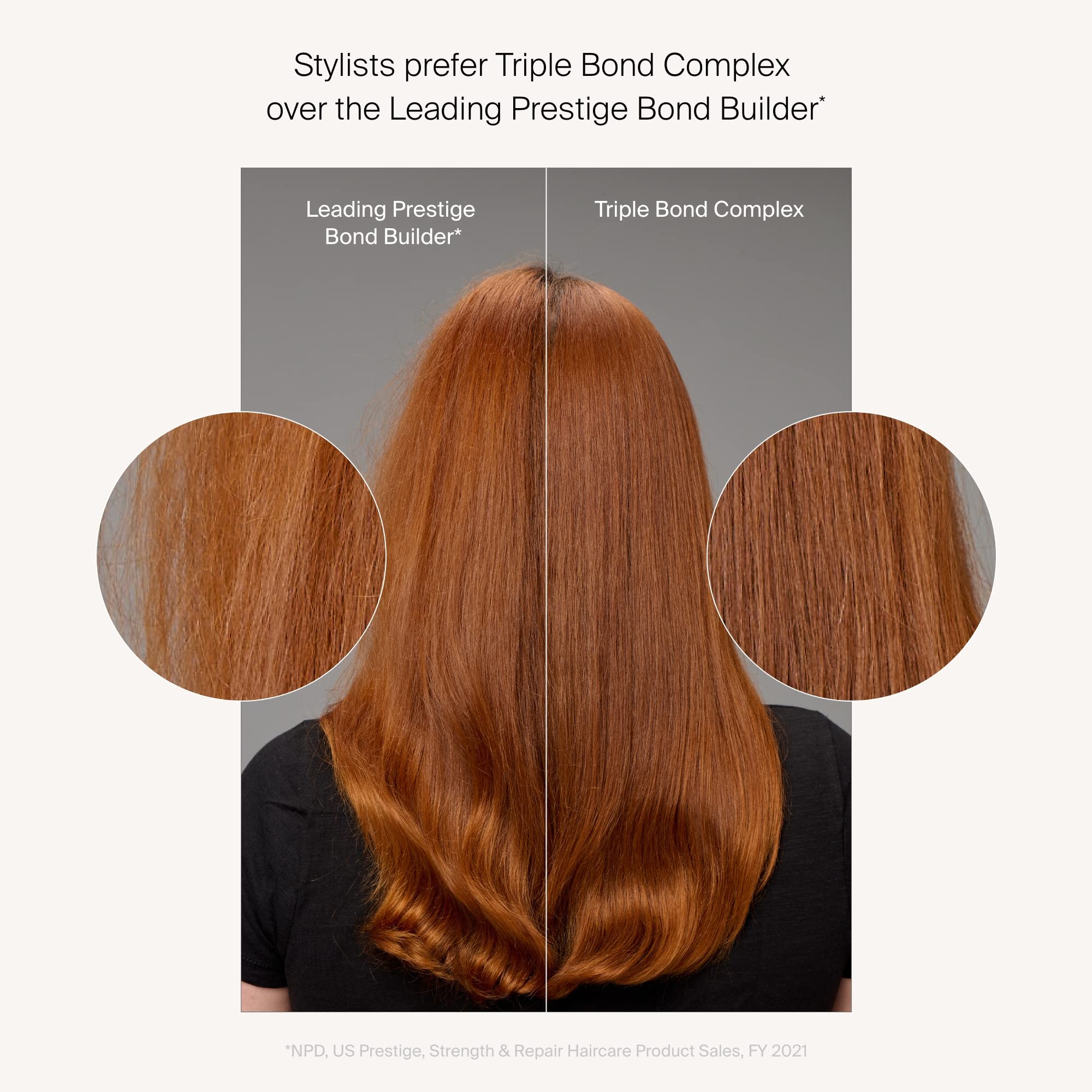 Living Proof Triple Bond bottle pour illustrates easy, even application.