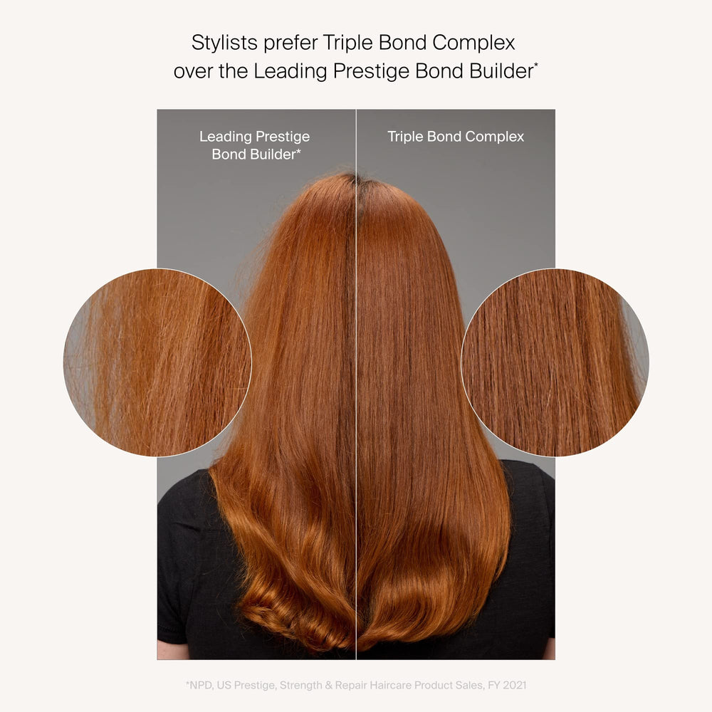 Living Proof Triple Bond bottle pour illustrates easy, even application.