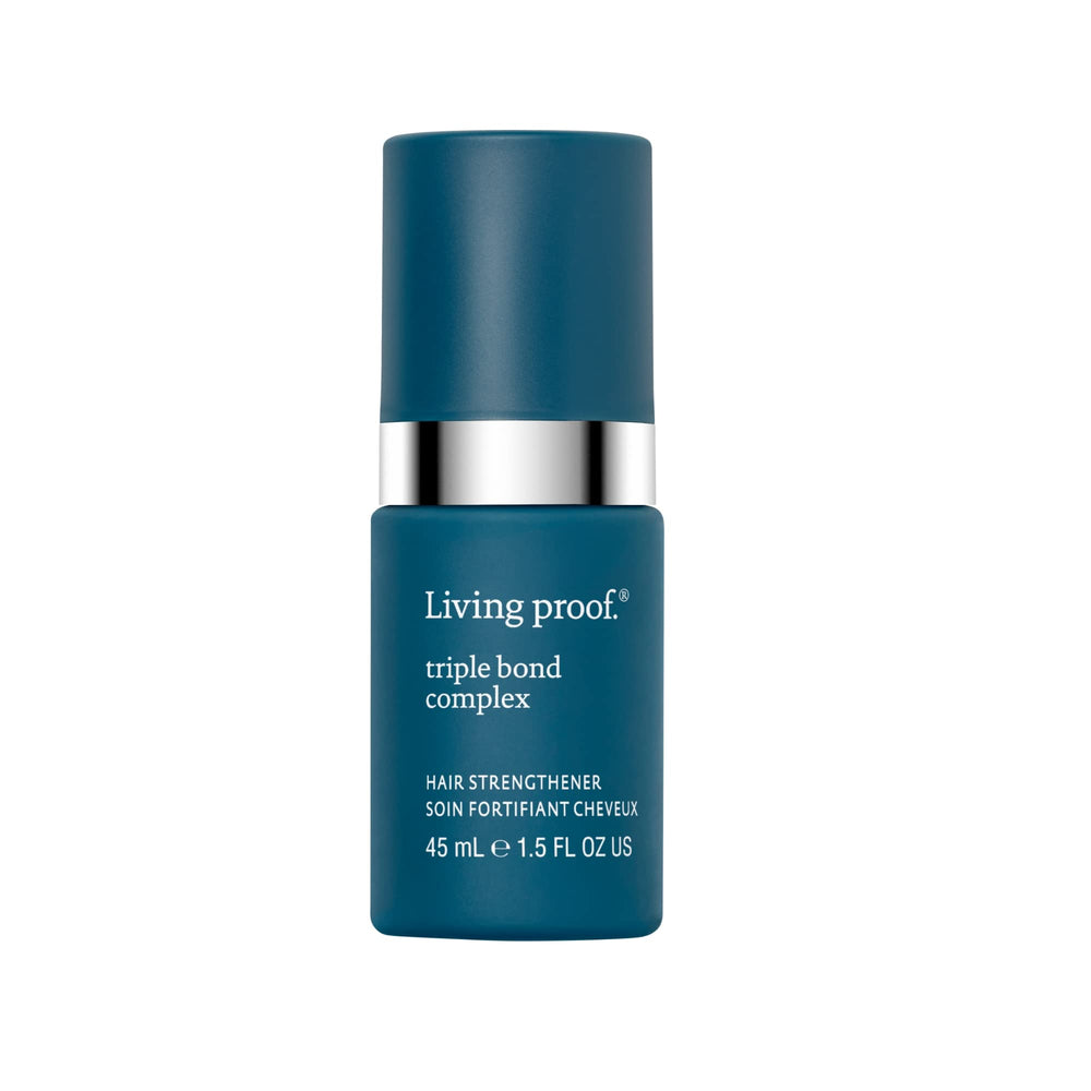 Living Proof Triple Bond Leave-In Treatment bottle for smoother, stronger hair.