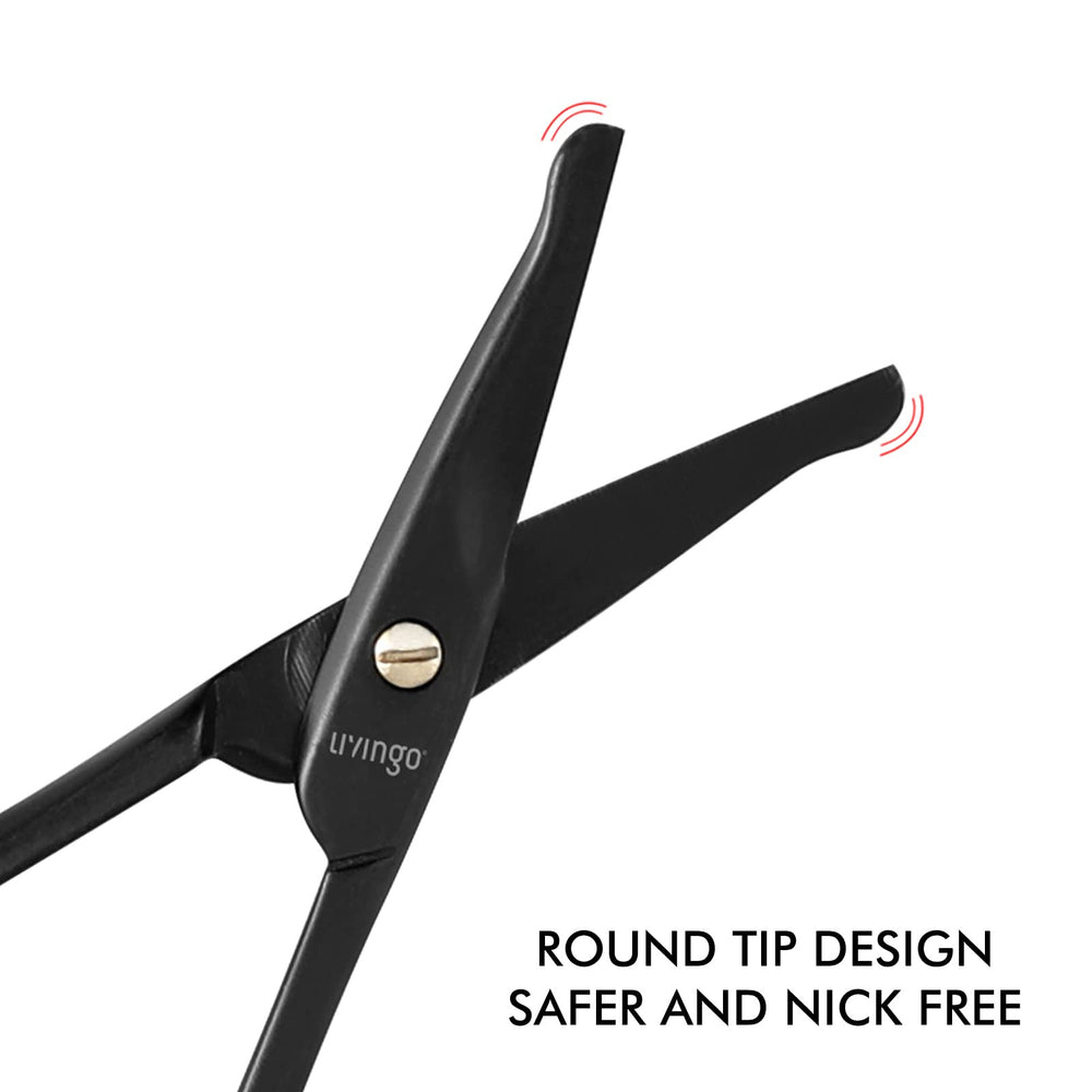 Livingo round-tip safety design shown for gentle facial grooming