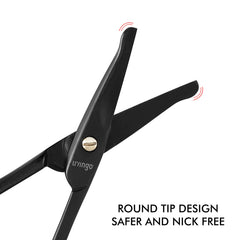 Livingo round-tip safety design shown for gentle facial grooming