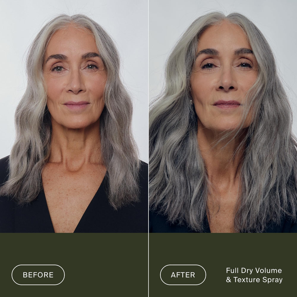 Living Proof Full Dry Volume & Texture Spray nozzle delivering even mist