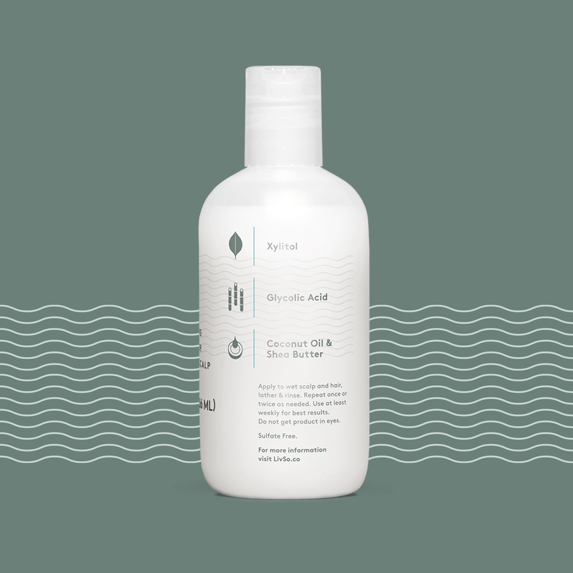 LivSo ácido glicólico exfoliante para cuero cabelludo saludable.