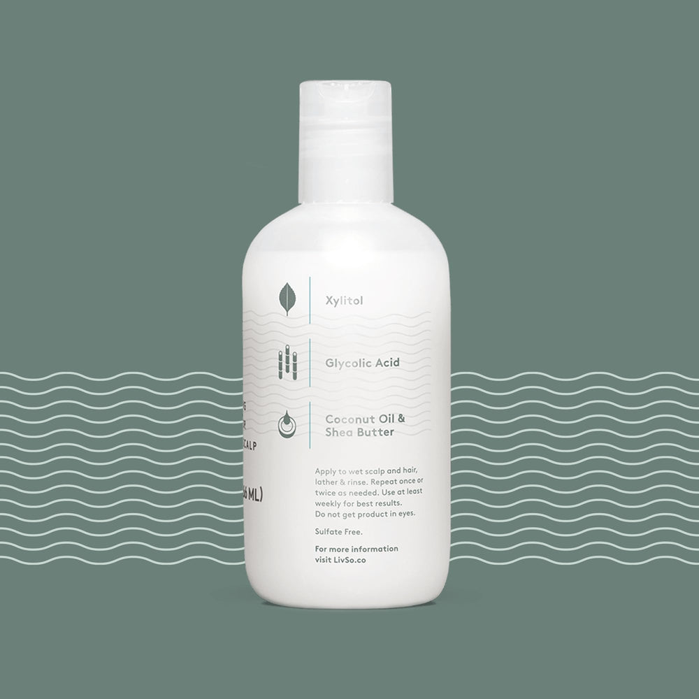 LivSo ácido glicólico exfoliante para cuero cabelludo saludable.