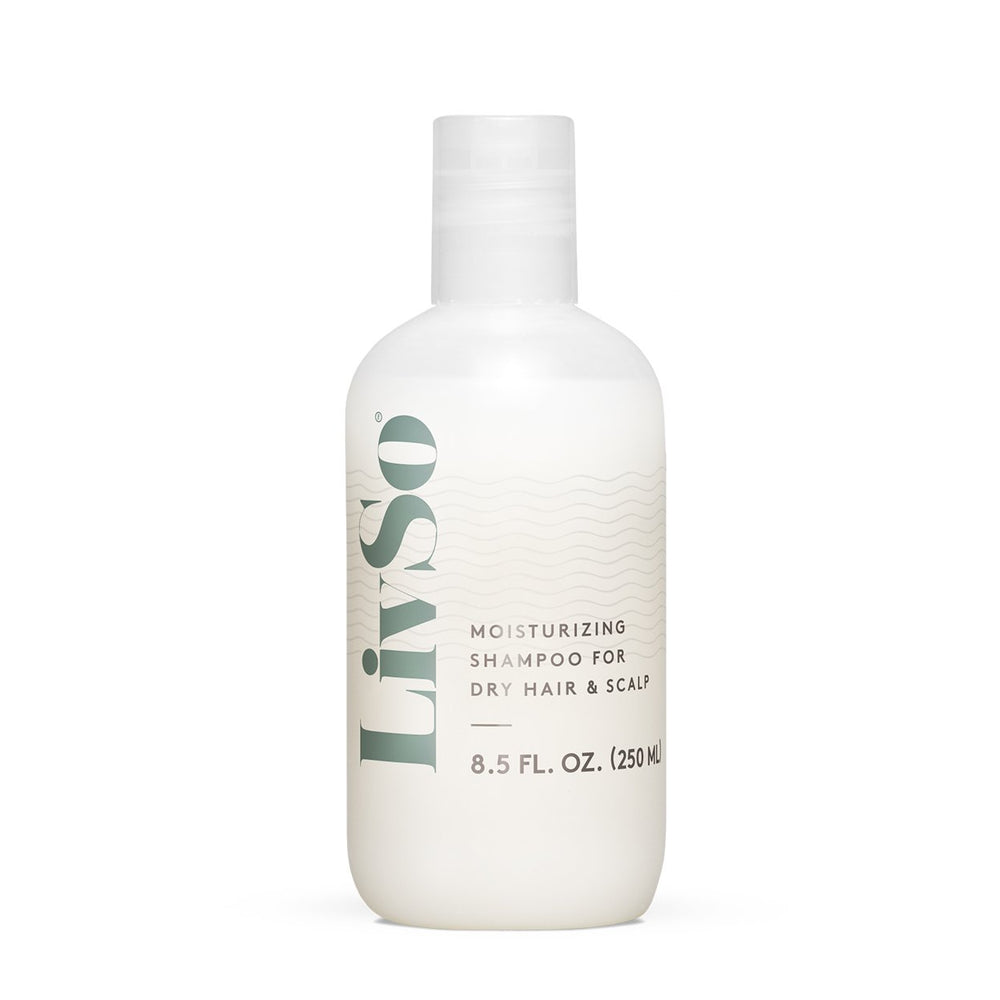 LivSo champú hidratante en botella para cabello limpio y suave.