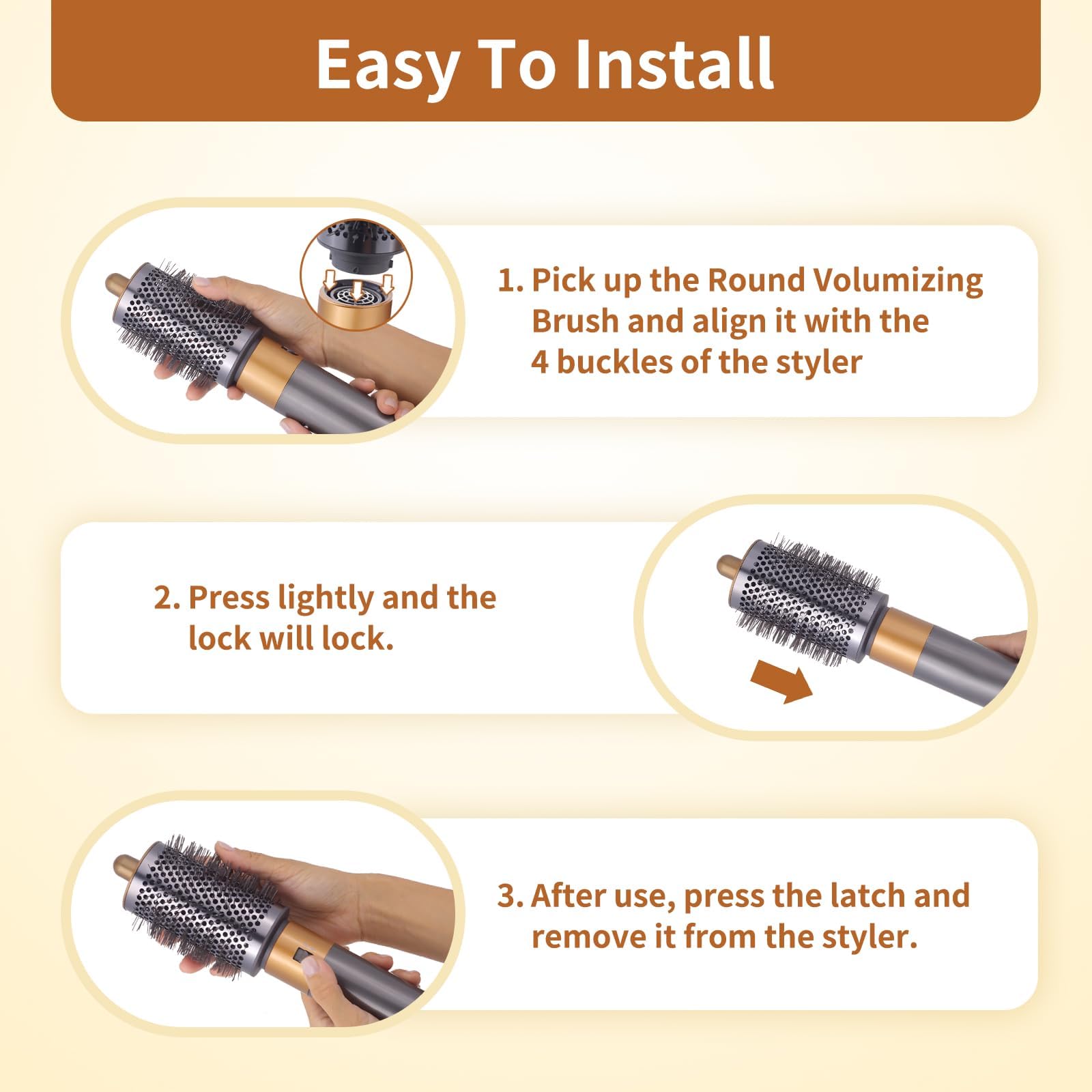 Liwoowe large round brush attachment enhances styling efficiency during daily routines