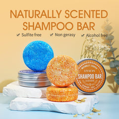 LIYALAN shampoo bar packaging close-up highlights natural ingredients
