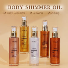 LIYALAN Shimmer Body Oil on cheek shows natural radiance and glow.