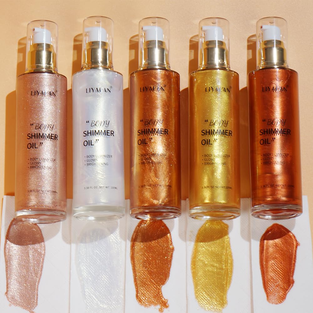 LIYALAN Shimmer Body Oil wash-off capability cleans easily with soap.