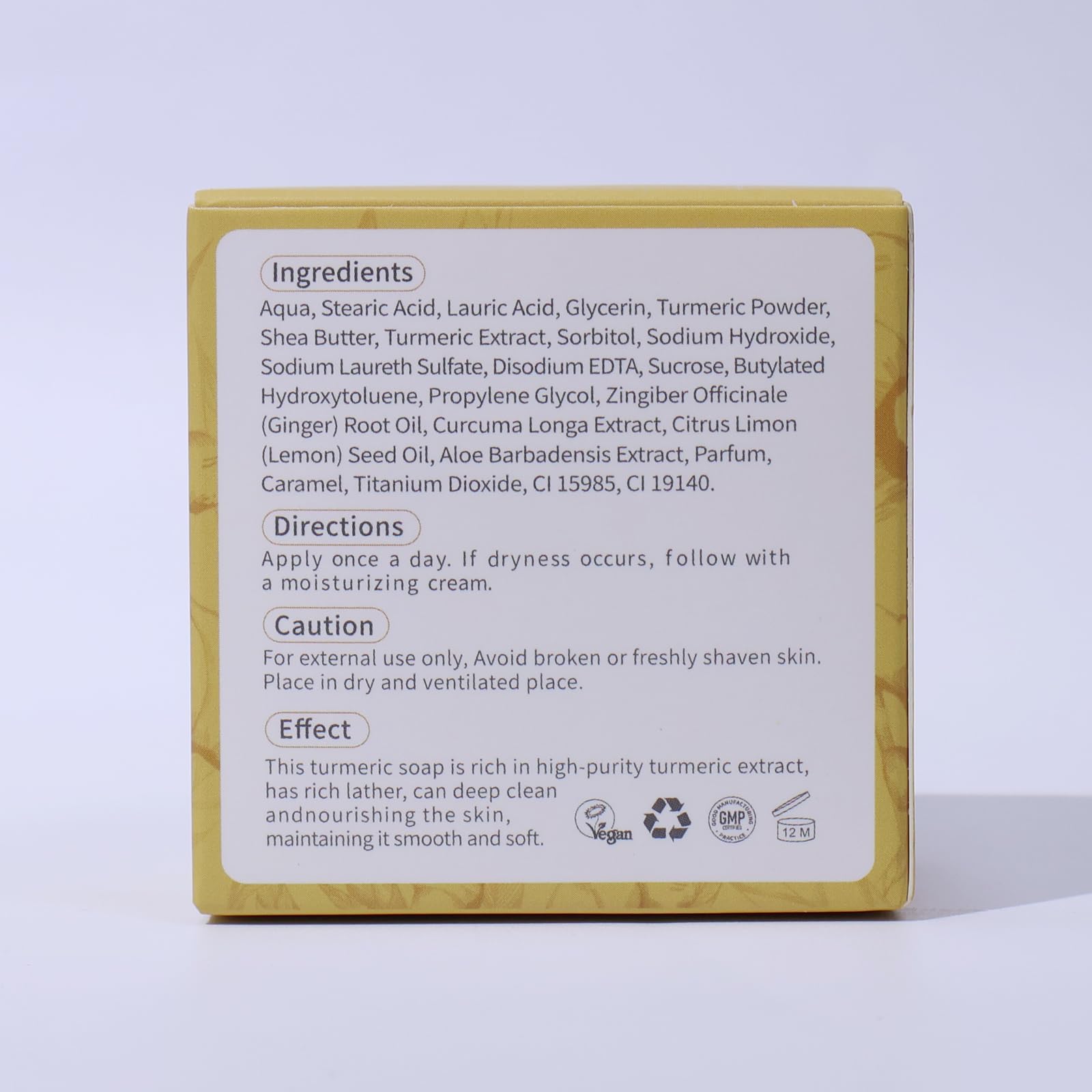 LIYALAN Turmeric Soap Bar packaging shows compact daily-use format.